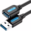 Дата кабель USB 2.0 AM/AF 1.5m black Vention (CBIBG) - Image 1