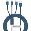 Дата кабель USB 2.0 AM to Lightning + Micro 5P + Type-C 1.5m 3.5A blue Baseus (CAMLTYS-03) - Image 1
