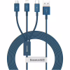 Дата кабель USB 2.0 AM to Lightning + Micro 5P + Type-C 1.5m 3.5A blue Baseus (CAMLTYS-03) - Image 1