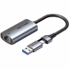 Переходник USB-C to RJ45 Ethernet 1000Mbps gray Vention (CFQHB) - Image 1