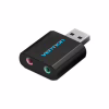 Звукова плата Vention Audio USB 2х3,5mm jack Metal (VAB-S17-B) - Image 1