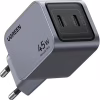 Зарядний пристрій Ugreen 2xUSB-C PD45W GaN X707 gray (35008) - Image 1