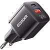 Зарядний пристрій Essager 1xUSB + 1xUSB-C PD20W GaN (ECTAC-HMB01-P) - Image 1