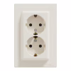 Розетка Schneider Electric ASFORA с заземлением двойная крем 16А (EPH9900123) - Image 1