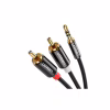 Кабель мультимедийный 3.5mm M to 2xRCA M 1.0m AV116 black Ugreen (10749) - Image 1