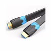 Кабель мультимедийный HDMI M to HDMI M 1.0m 4K60Hz flat black Vention (AAKBF) - Image 1