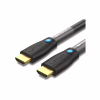 Кабель мультимедийный HDMI M to HDMI M 1.0m 4K60Hz cotton braided black zinc alloy Vention (ALMBF) - Image 1