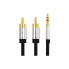 Кабель мультимедійний 3.5mm M to 2xRCA M 1.0m black Vention (BCFBF) - Image 1