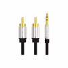 Кабель мультимедийный 3.5mm M to 2xRCA M 1.0m black Vention (BCFBF) - Image 1