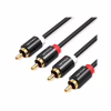 Кабель мультимедийный 2xRCA M to 2xRCA M 1.0m black Vention (VAB-R06-B100) - Image 1