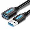 Дата кабель USB 3.0 AM/AF 3.0m black Vention (CBHBI) - Image 1
