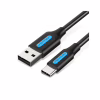 Дата кабель USB 2.0 AM to USB-C 1.0m 3A black Vention (COKBF) - Image 1