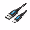 Дата кабель USB 2.0 AM to USB-C 1.0m 3A black Vention (COKBF) - Image 1
