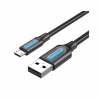 Дата кабель USB 2.0 AM to Micro 5P 1.0m 3A black Vention (COLBF) - Image 1