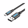 Дата кабель USB 2.0 AM to Micro 5P 1.0m 3A black Vention (COLBF) - Image 1