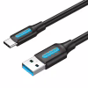 Дата кабель USB 3.0 AM to USB-C 1.5m black Vention (COZBG) - Image 1