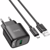 Зарядное устройство HOCO C140A Smart USB QC3.0 + USB to cable Micro Black (6942007627801) - Image 1