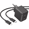 Зарядное устройство HOCO CS13A Ocean USB-C PD20W + cable USB-C to Lightning Black (6942007603829) - Image 1