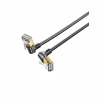 Патч-корд 1м STP cat 8 RJ-45 90° corner black Vention (IKLBF) - Image 1