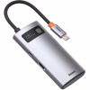 Концентратор Baseus Metal Gleam Series 4-in-1 Multifunctional Gray (CAHUB-CY0G) - Image 1