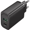 Зарядний пристрій Vention 2xUSB 38W (USB-C+USB-A) PD+QC3.0 black (FBIB0-EU) - Image 1