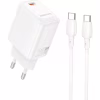 Зарядное устройство BOROFONE BN26 Fuente USB-C PD20W + cable USB-C to USB-C White (6941991120251) - Image 1