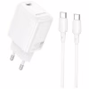 Зарядное устройство BOROFONE BN26 Fuente USB-C PD20W + cable USB-C to USB-C White (6941991120251) - Image 1