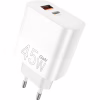 Зарядний пристрій WUW C209 1xUSB-C PD45W + 1xUSB QC3.0 18W White (WUW-C209) - Image 1