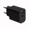 Зарядное устройство Gembird 1xUSB-C + 1xUSB 12W black (TA-UC-2AC12-01-BK) - Image 1