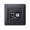 Комп'ютерна розетка Videx BINERA CAT6 одинарна черн (VF-BNSK1PC6-BG) - Image 1
