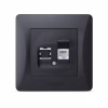 Компьютерная розетка Videx BINERA CAT6 одинарная черн (VF-BNSK1PC6-BG) - Image 1