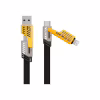 Дата кабель USB-C + USB-A to Lightning+USB-C 1.0m 65W X207 black WUW (6972573336524) - Image 1