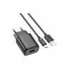 Зарядний пристрій HOCO C134A USB + cable USB to USB-C 2.4A black (6942007621359) - Image 1