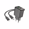 Зарядний пристрій HOCO CS23A USB-C PD30W + 1xUSB QC3.0 + cable USB-C to Lightning black (6942007609951) - Image 1