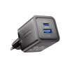 Зарядний пристрій Vention 1xUSB-C PD30W + 1xUSB QC3.0 30W GaN + cable USB-C to USB-C 1.0m black (TZ-FEQB0-EU-01) - Image 1