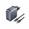 Зарядное устройство Vention 3xUSB-C PD100W + 1xUSB QC3.0 30W GaN + cable USB-C to USB-C 1.0m gray (TZ-FETH0-EU) - Image 1
