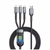 Дата кабель USB 2.0 AM to Lightning + Micro 5P + USB-C 1.2m 100W nylon black XoKo (SC-3100) - Image 1