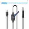 Кабель живлення USB-C to DC 5.5x2.5mm 1.0m 5V/9V/12V/15V/20V/28V 140W black XoKo (XK-K695) - Image 1