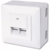 Комп'ютерна розетка Digitus 2xRJ45 STP, cat. 6, для відкритої проводки (DN-9006-N) - Image 1