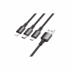 Дата кабель USB 2.0 AM to Lightning + Micro 5P + USB-C 1.0m black BOROFONE (6974443384666) - Image 1
