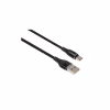 Дата кабель USB 2.0 AM to USB-C 0.3m cylindric nylon back Vinga (VCPDCTCCANB03BK) - Image 1