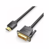 Кабель мультимедійний HDMI M to DVI M 1.5m 24+1pin 4K60Hz black Vention (ABFBG) - Image 1