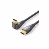 Кабель мультимедійний HDMI M to HDMI M 1.0m 4K60Hz 90° corner black Vention (ALRBF) - Image 1