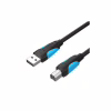 Кабель для принтера USB 2.0 AM/BM 1.5m black Vention (VAS-A16-B150) - Image 1