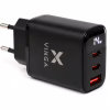 Зарядний пристрій Vinga 2xUSB-C + USB-A Display 45W (VCR45ACCDB) - Image 1