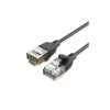 Патч-корд 0.5m UTP cat 6A RJ-45 slim black Vention (IBIBD) - Image 1