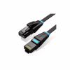 Патч-корд 1m UTP cat 6 RJ-45 flat black Vention (IBJBF) - Image 1