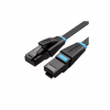 Патч-корд 3m UTP cat 6 RJ-45 flat black Vention (IBJBI) - Image 1