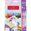 Фломастеры Faber-Castell Единорог 10 цветов + 3 пастельных металлика + наклейки в картонной коробке (32632) - Image 1