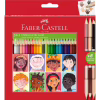 Олівці кольорові Faber-Castell Children of the World 24 кольору тригранні + 3 двосторонніх круглих, (511515) (32332) - Image 1
